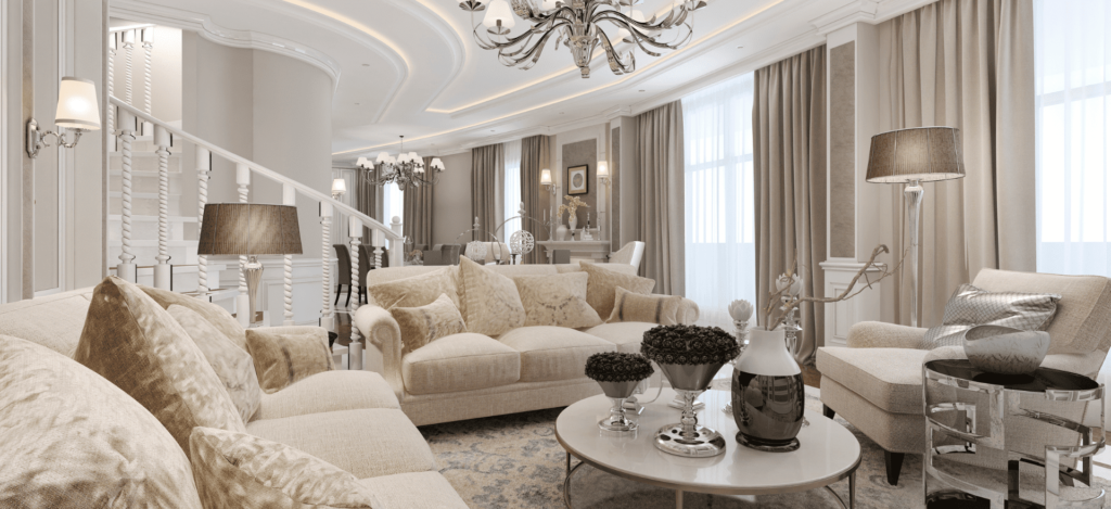 Een luxe interieur styling van woonkamer